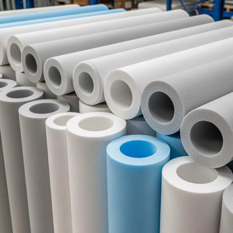 Bild von pr&auml;zisionsgefertigten starr PVC-Schaumschl&auml;uchen und Isolierh&uuml;lsen f&uuml;r Auftrieb, W&auml;rmeschutz und Leitungsanwendungen in meerestechnik und Industriesystemen.