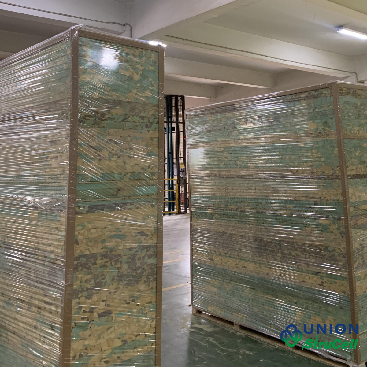 Close-uptextuur van StruCell Rigicore P met gebonden PVC-materialen.